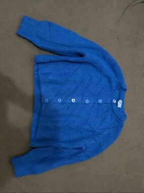 Blue Button-Front Sweater